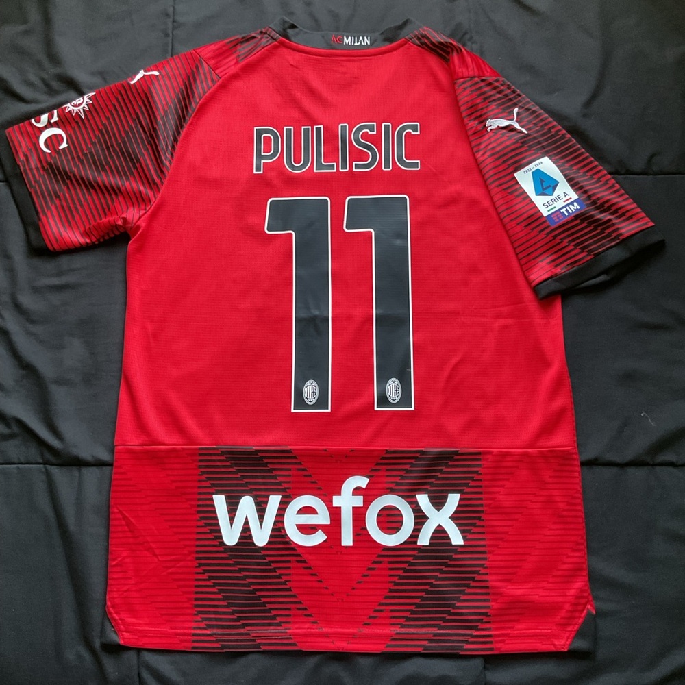 Pulisic #11 Ac Milan Soccer Jersey Home Red 2024